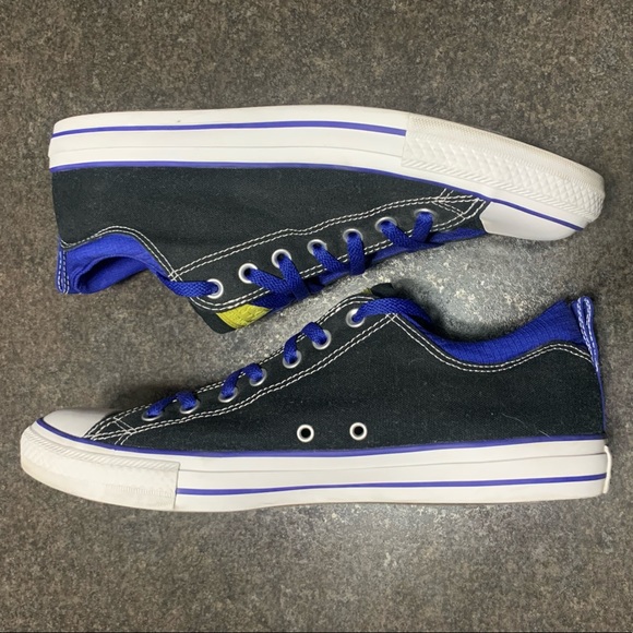 Converse Black Blue Collar Canvas Low Top